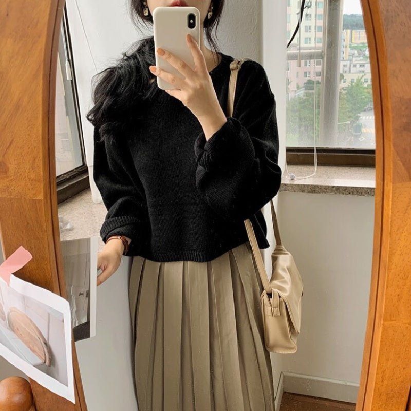 Pullovers Solid Colors Knitted Elegant Jumpers Sweaters