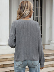 Pullovers V Neck Long Sleeves Stretch Polyester Sweaters