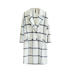 Retro Plaid Double-sided Fleece Wool Coat