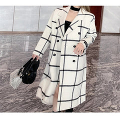 Retro Plaid Double-sided Fleece Wool Coat