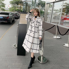 Retro Plaid Double-sided Fleece Wool Coat