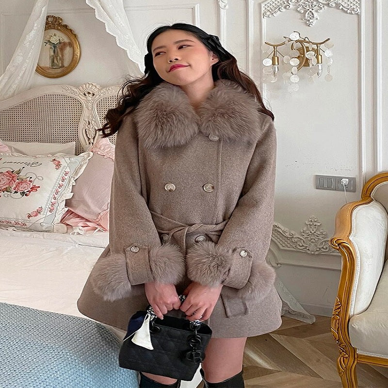 Retro Vintage classic Real fox fur coats