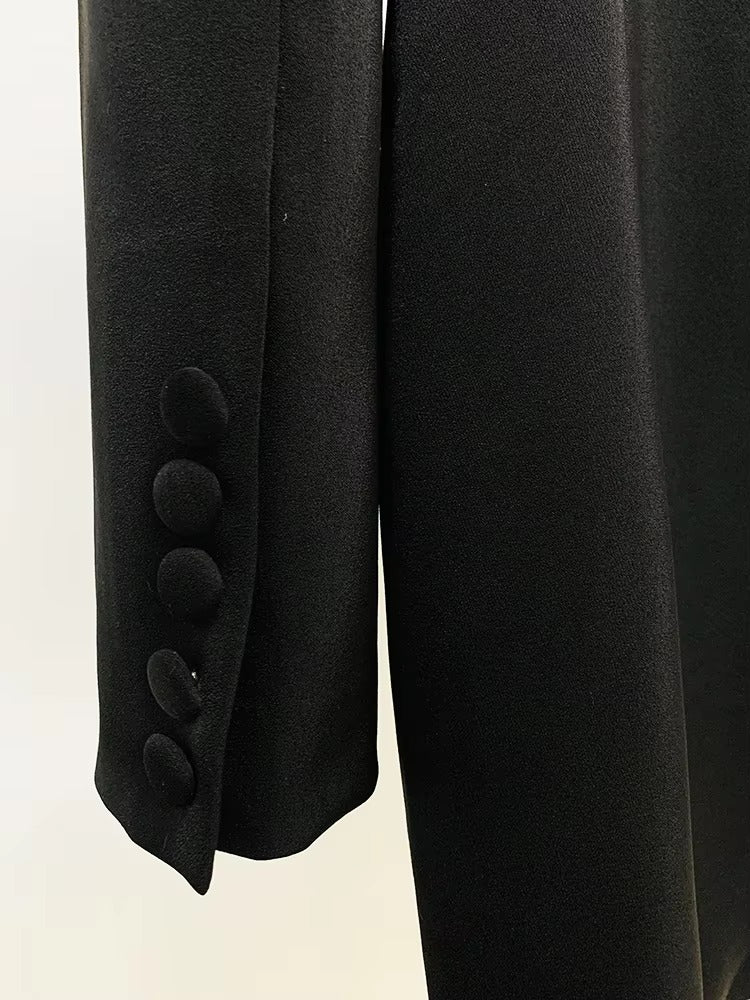Rhinestone Diamonds Beaded Designer Double Breasted Blazer