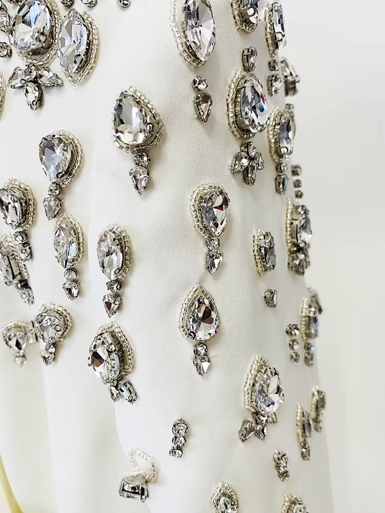 Rhinestone Diamonds Beaded Designer Double Breasted Blazer