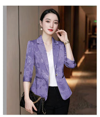 Notched Slim Long Sleeved Pockets Fashion Blazer