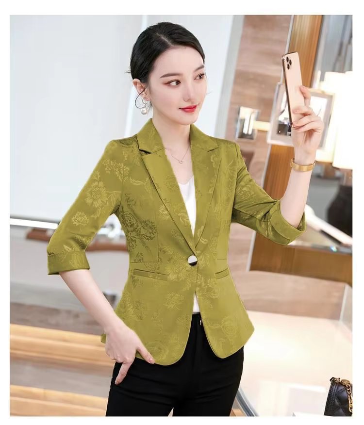 Notched Slim Long Sleeved Pockets Fashion Blazer