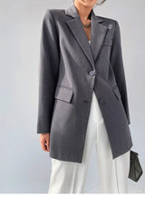 Formal Tide Designer Notched Long Sleeve Button Blazer