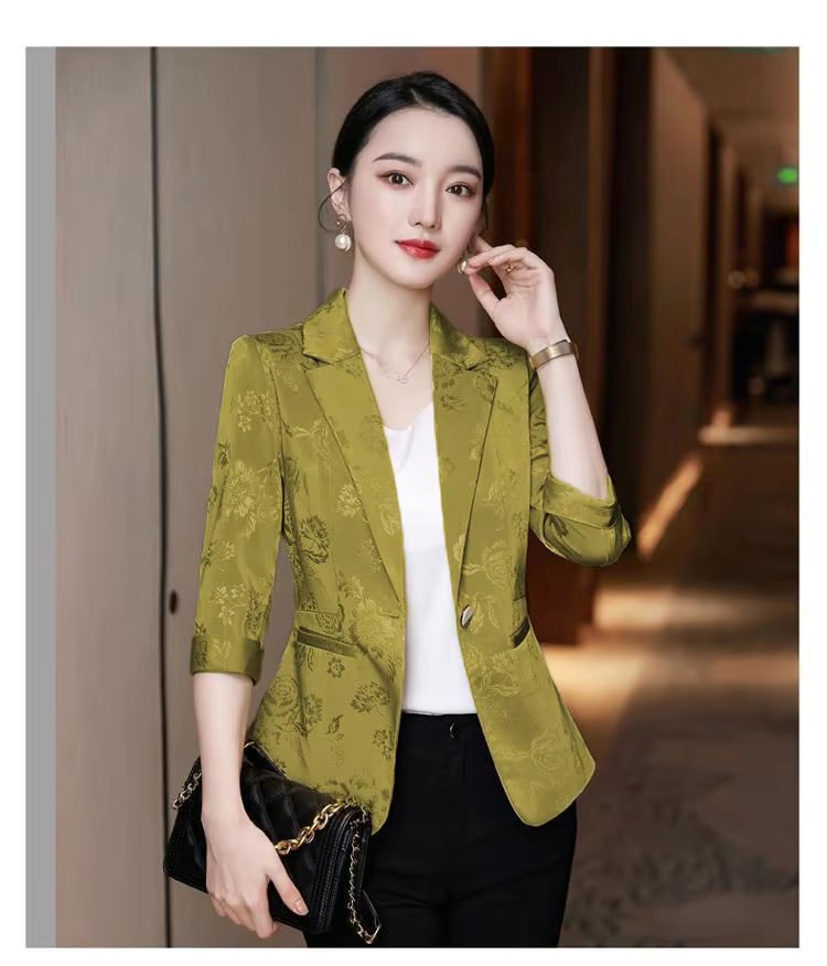 Notched Slim Long Sleeved Pockets Fashion Blazer