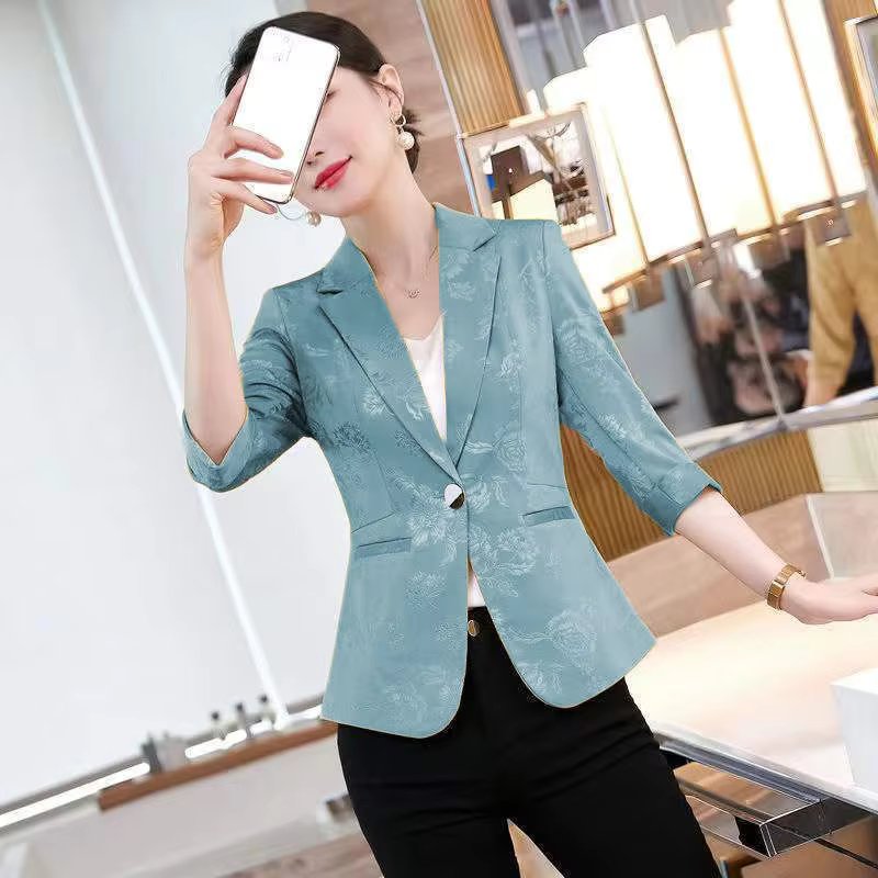 Notched Slim Long Sleeved Pockets Fashion Blazer