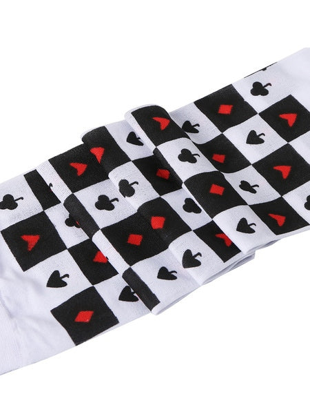 Saloon Stockings Poke Plaid Knee High Socks Halloween Cosplay Costume Accessories
