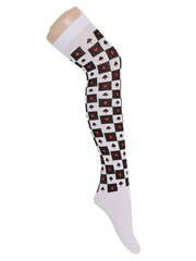 Saloon Stockings Poke Plaid Knee High Socks Halloween Cosplay Costume Accessories