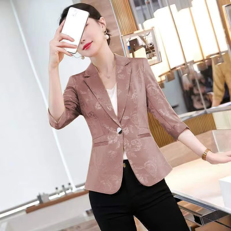Notched Slim Long Sleeved Pockets Fashion Blazer