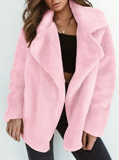 Soft Fleece Open Front Coat