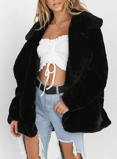 Soft Fleece Open Front Coat