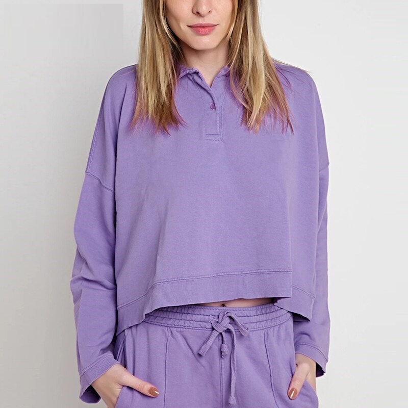 Solid Batwing Long Sleeve Basic Tunic Blouse