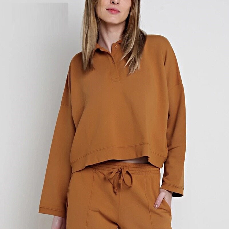 Solid Batwing Long Sleeve Basic Tunic Blouse