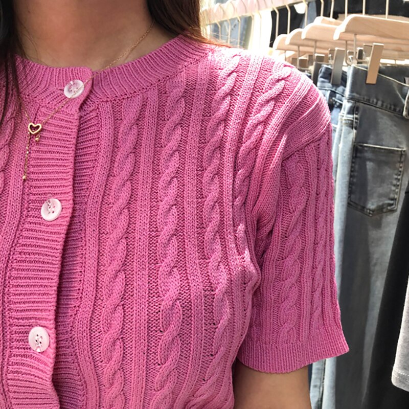 Solid Cardigan Slim Blouses