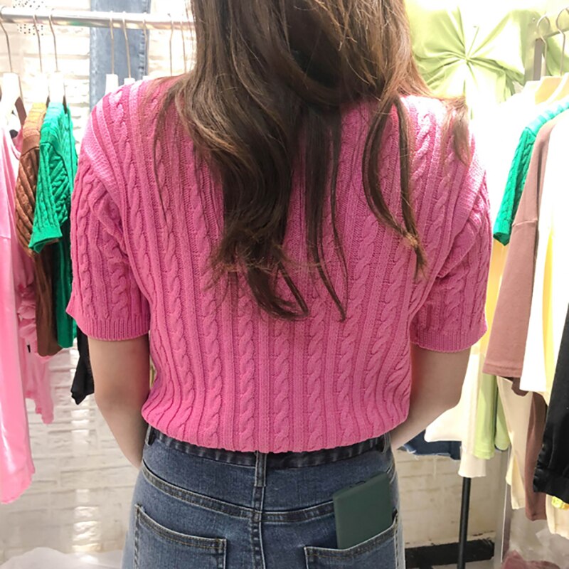 Solid Cardigan Slim Blouses