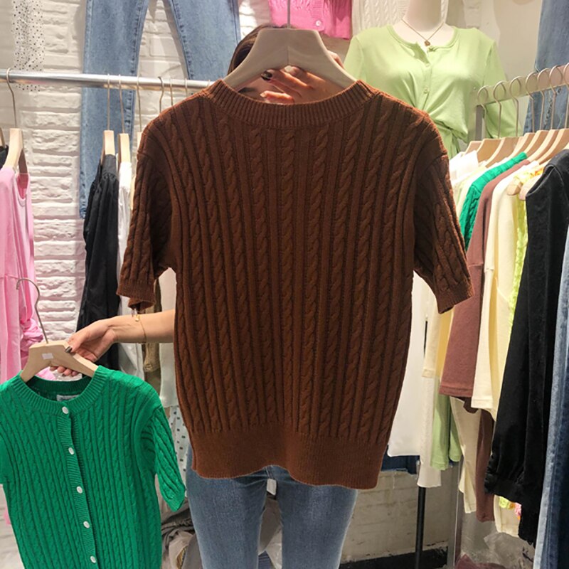 Solid Cardigan Slim Blouses