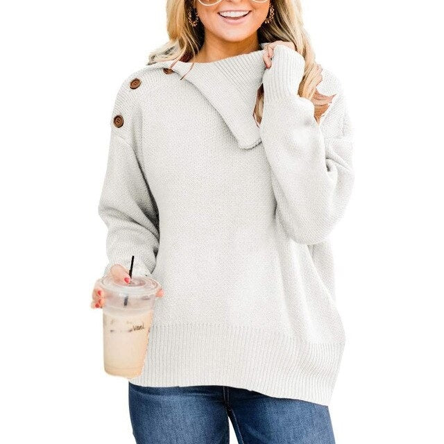 Solid Color Long Sleeve Casual Sweater