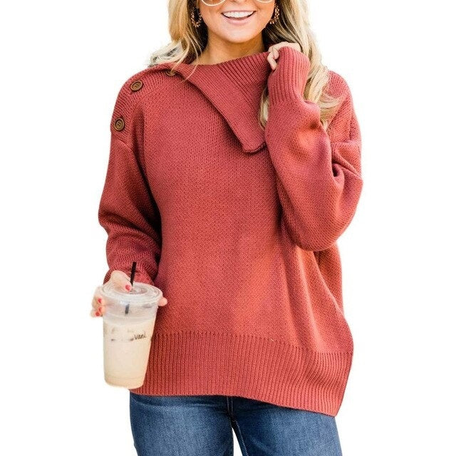 Solid Color Long Sleeve Casual Sweater