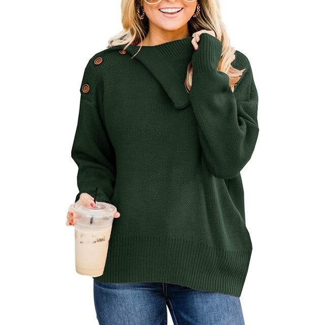 Solid Color Long Sleeve Casual Sweater