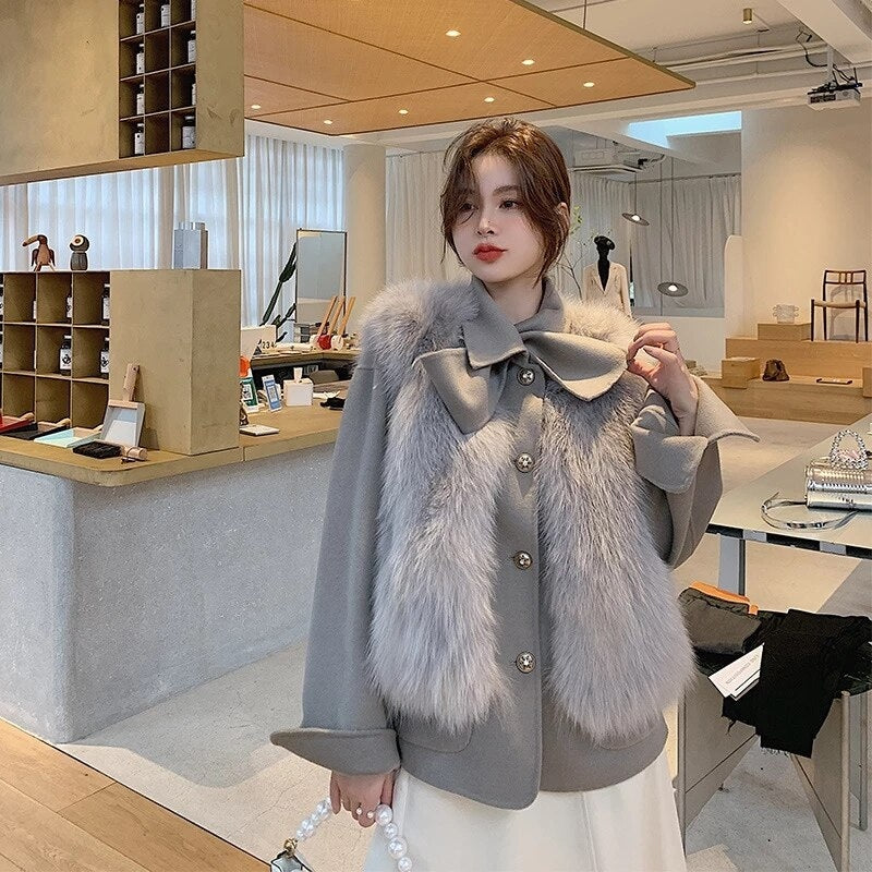 Solid Luxury Double-sided Woolen Cashmere Blends Outerwear
