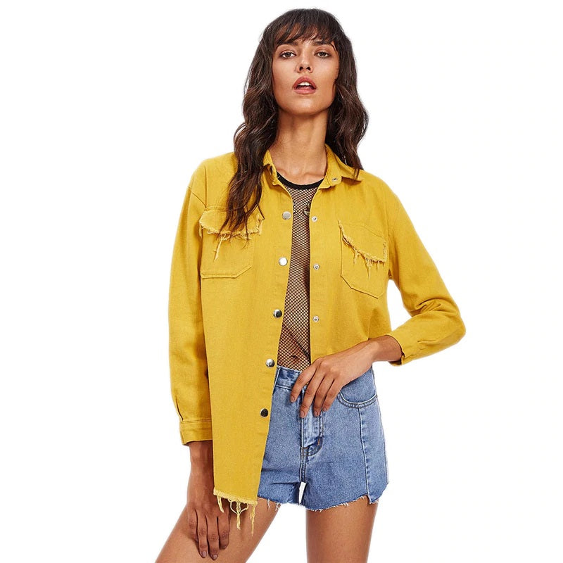 Casual Cross-Border Single Breasted Button Street Wear Denim Jacket