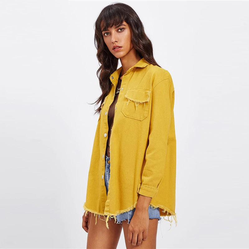 Casual Cross-Border Single Breasted Button Street Wear Denim Jacket
