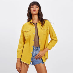 Casual Cross-Border Single Breasted Button Street Wear Denim Jacket