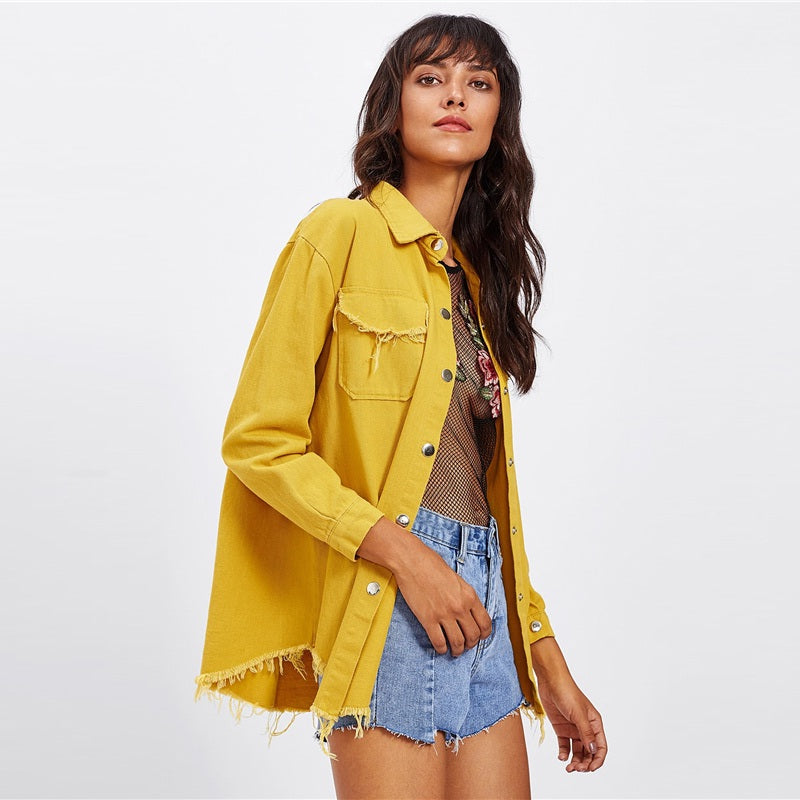 Casual Cross-Border Single Breasted Button Street Wear Denim Jacket