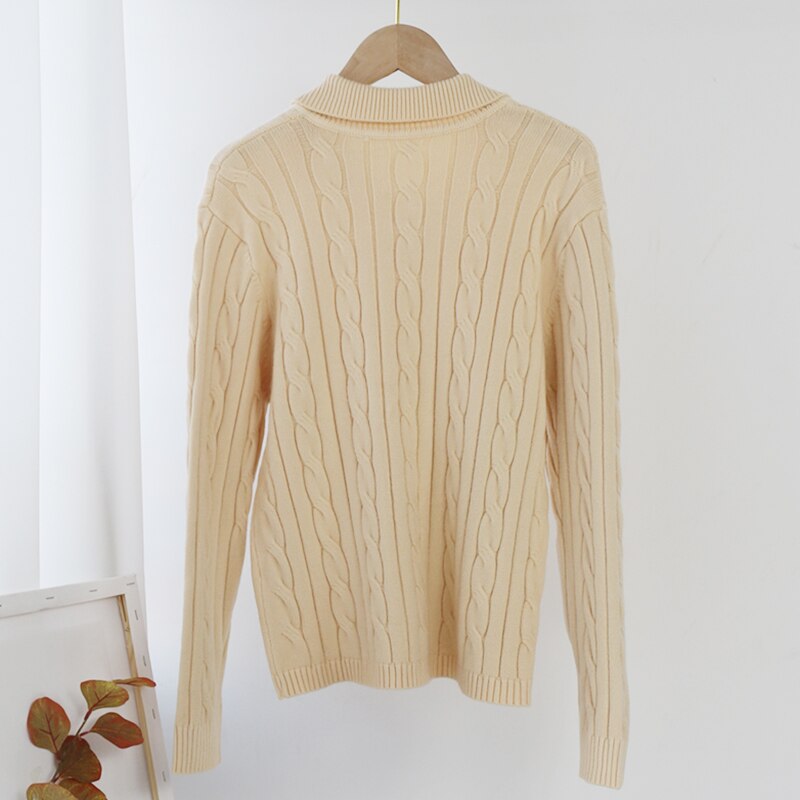 Solid Turn Down Collar Twist Cardigan