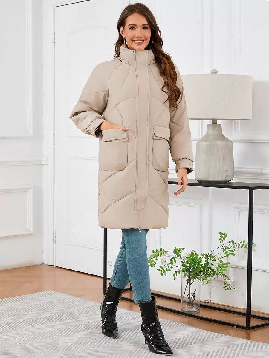 Stand Collar Lace-up Long Sleeves Chic Daily Casual Outerwear Coat