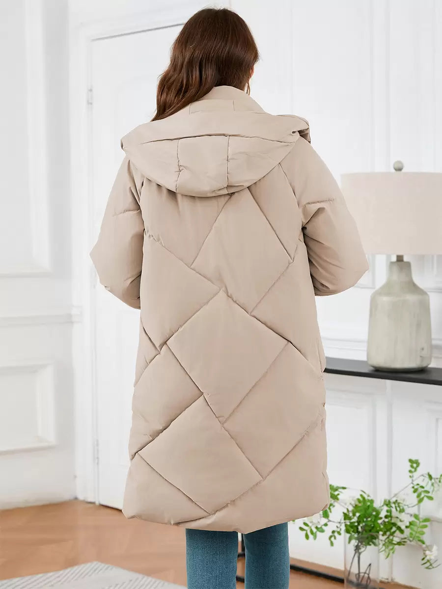 Stand Collar Lace-up Long Sleeves Chic Daily Casual Outerwear Coat