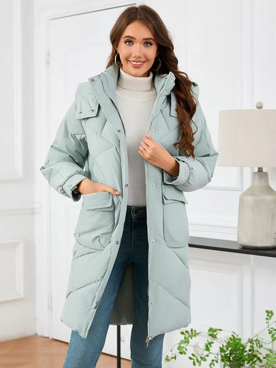 Stand Collar Lace-up Long Sleeves Chic Daily Casual Outerwear Coat