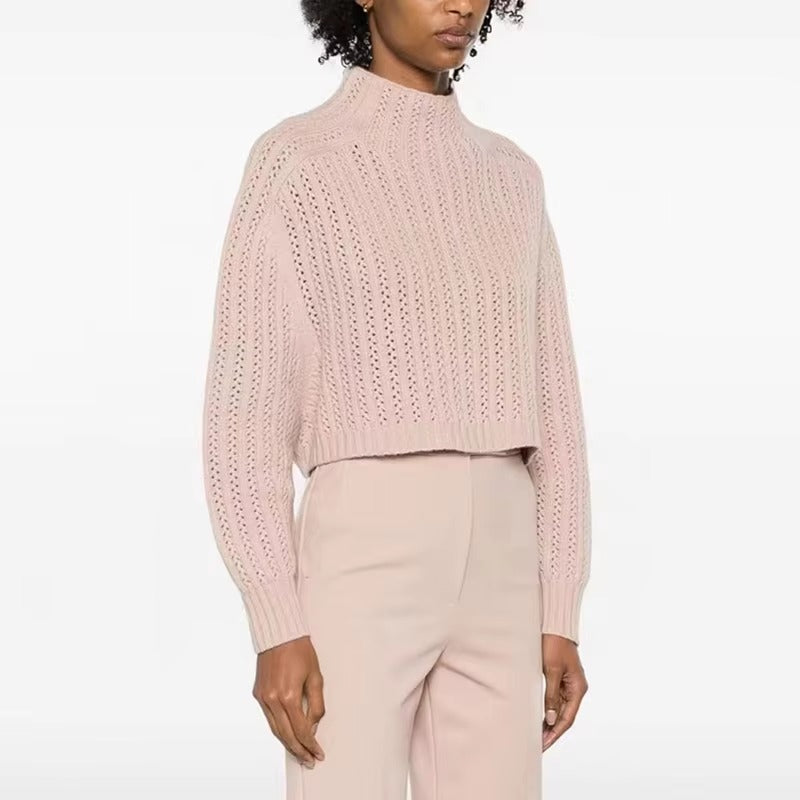 Straight Button Stand-up Knit Comfortable Versatile High Quality Cardigan Wool Cashmere Sweater