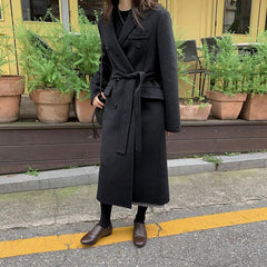 Straight Double-breasted Loose Casual Long Outwear