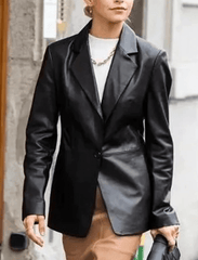 Streetwear PU Faux Leather Blazer