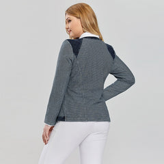 Stretch Knitted Denim With Shoulder Pads Jacket