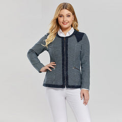 Stretch Knitted Denim With Shoulder Pads Jacket