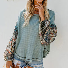 Style Solid Color O-Neck Casual Sweater