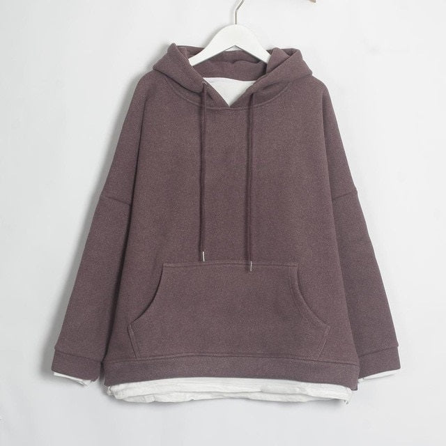 Sweatshirts Warm Long Sleeve Oversize Hoodies Tops Pullover