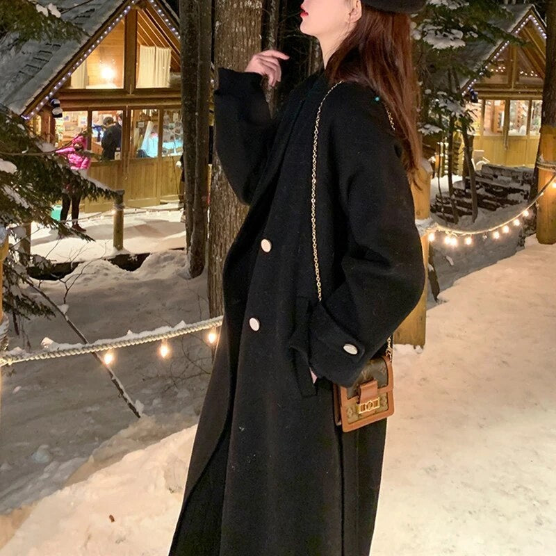 Sweet Style Wind Mid-length Wool Coat