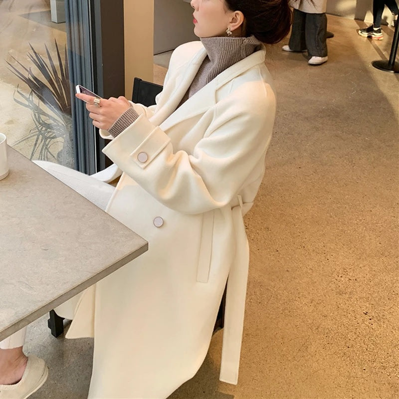 Sweet Style Wind Mid-length Wool Coat