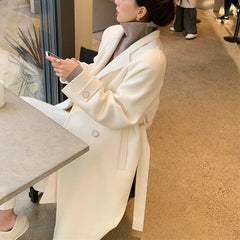 Sweet Style Wind Mid-length Wool Coat