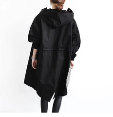 Trench Coat Hooded Oversized Long Sleeve Coat