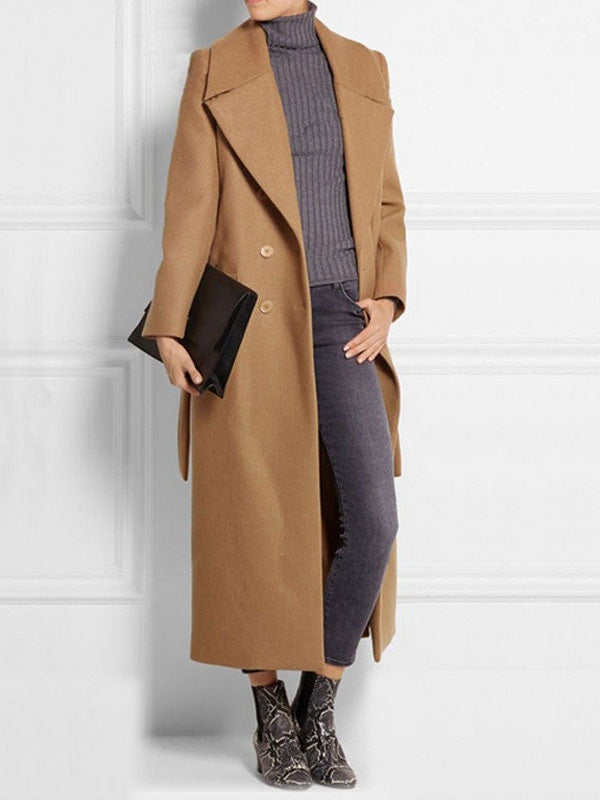 Trench Coat Overcoat Long Sleeve Wrap Coat