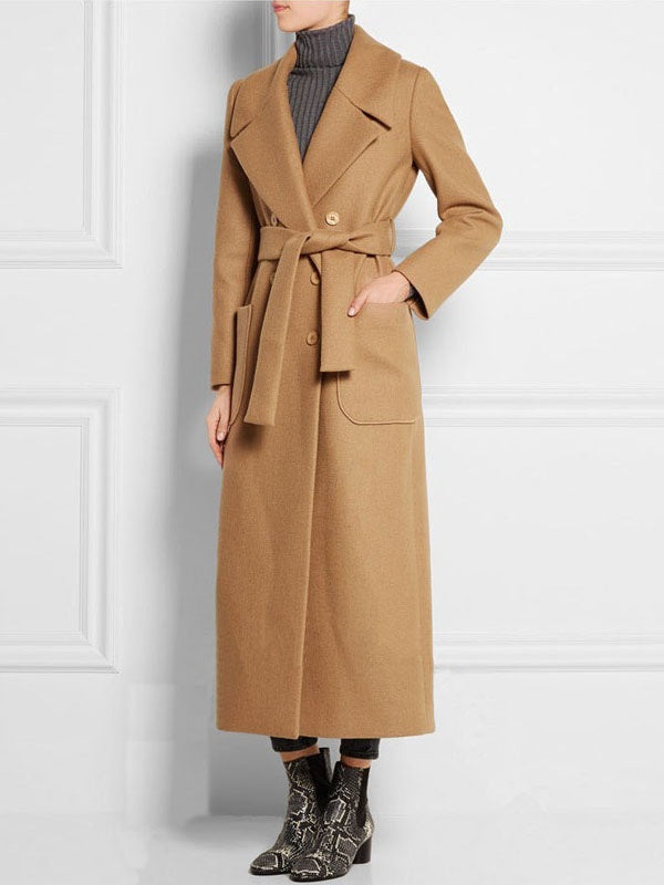 Trench Coat Overcoat Long Sleeve Wrap Coat