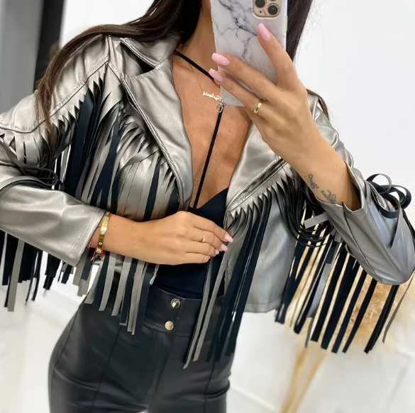 Trendy Standard Open Stitch Turn-down Collar Streetwear Jackets