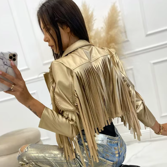 Trendy Standard Open Stitch Turn-down Collar Streetwear Jackets